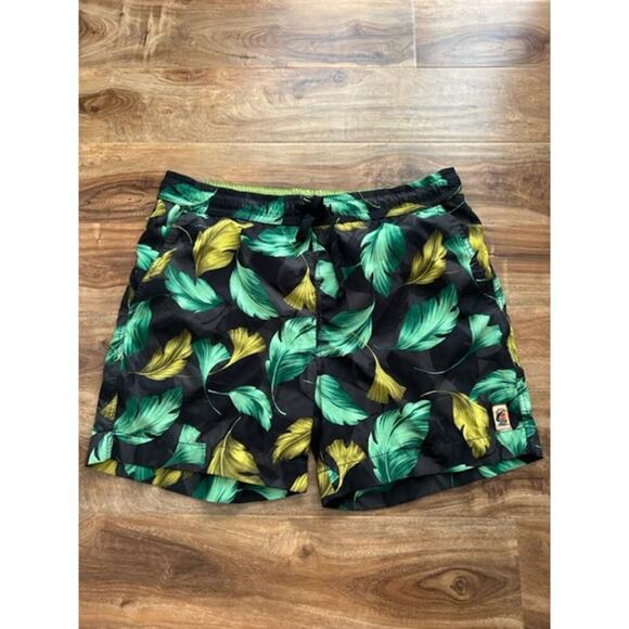 Tommy Bahama Men's Lined Green Leaf Swim Trunk Shorts- Size M - Picture 2 of 4